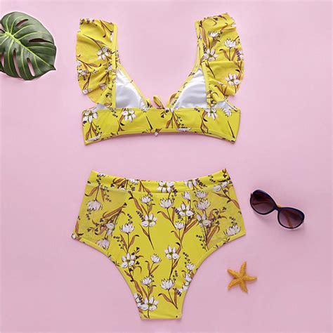 Buy Sexy Women Print Push Up Padded Bra Beach Bikini Set Swimsuit