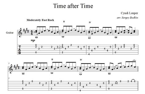 Time After Time Guitar Chords