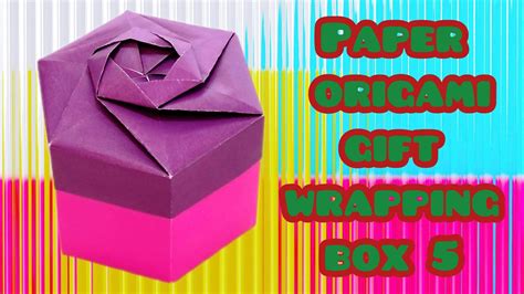 How To Make A Paper Diy Craft Origami T Wrapping Box Ver 5 Step By Step Tutorial Youtube