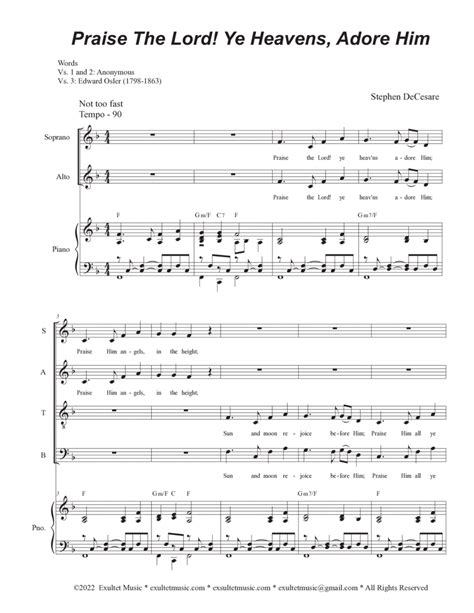 Praise The Lord Ye Heavens Adore Him Satb By Stephen Decesare Sheet Music For Satb Choir At