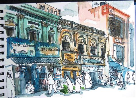 Sketching in Bangalore: Commercial Street | Illustration artists ...