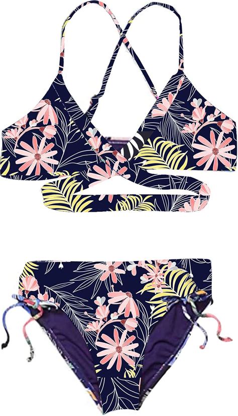 Agoky Conjunto de Bikini de Dos Piezas para Niñas Traje de Baños Verano Sujetador Triangular y