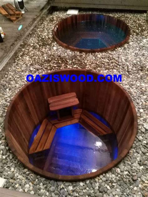 Купель - джакузи деревянное с гидромассажем и подстветкой Оазис wood