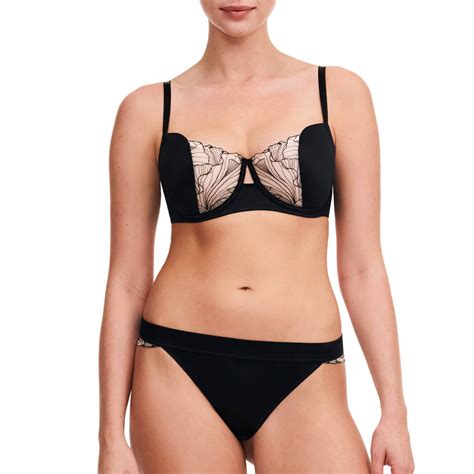 Chantelle pieces lingerie set Pulp Tattoo Love Noir Beige Doré