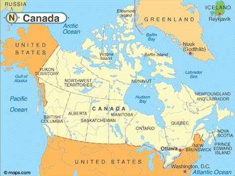 Map Of Canada Showing Hudson Bay North America Geography Canada Map Baffin Island