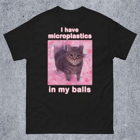 I Have Microplastics In My Balls Funny Cat Meme T Shirt T For Woman