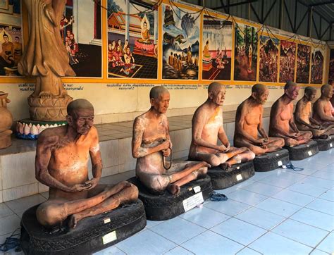 Naked Thai Buddhist Monk Statues Without Robes Isan Temples