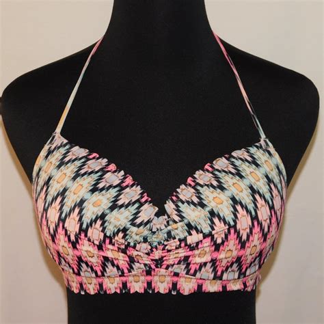 Victoria S Secret Aztec Ruched Bikini Top Size D Gem