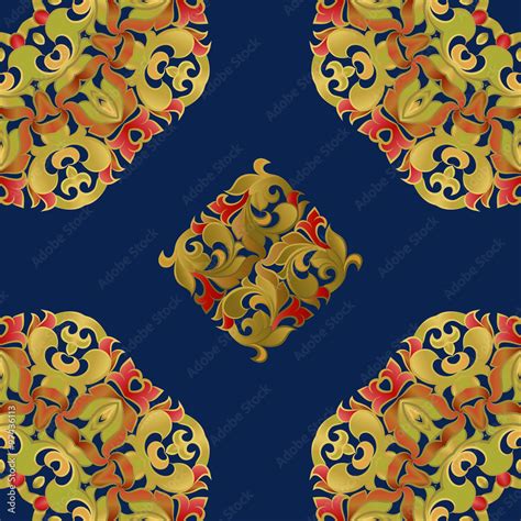 Seamless pattern on a dark blue background Stock Vector | Adobe Stock