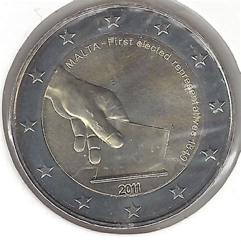 MALTE 2011 2 Euro COMMEMORATIVE Élection des premiers représentants en