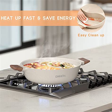 Dezin QT Double Flavor Shabu Shabu Pot With Divider Dual Sided Nonstick Hot Pot Inch