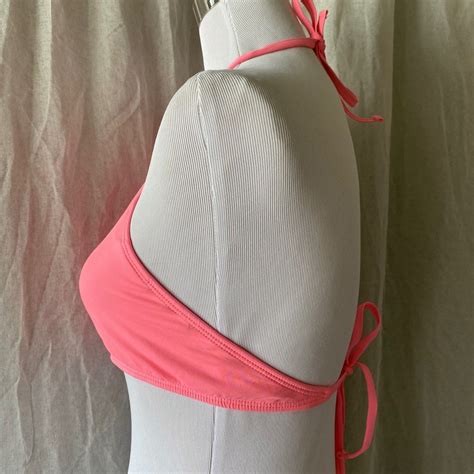 Halter Neck Pink Bikini Top Women S Fashion Swimwear Bikinis Swimsuits On Carousell