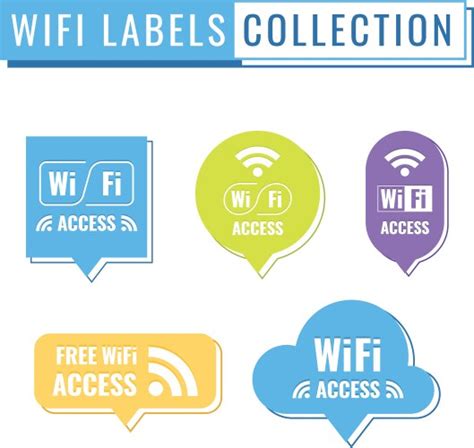 Collection Of Wifi Label Royalty Free Vector Image