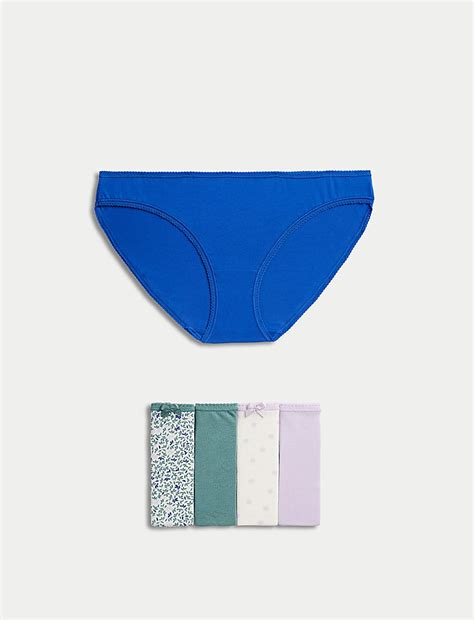 Buy Pk Cotton Lycra Bikini Knickers At Marks Spencer