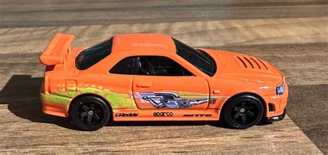 Hot Wheels Nissan Skyline Gtr R Bnr Premium Fast Furious Orange Loose Picclick Uk
