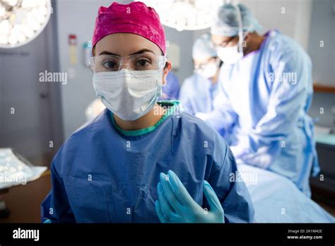 Portrait Confident Female Surgeon In Operating Room Stock Photo Alamy