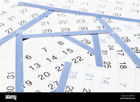 months   show   calendar page stock photo alamy