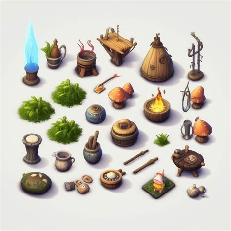 premium photo  collection   objects including  set