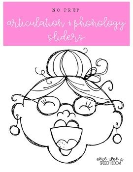 Old Lady Articulation Phonology Sliders NO PREP Speech Therapy Activity