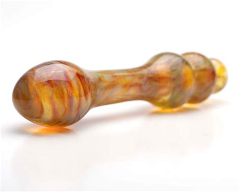 Glass Dildo Fire Amber
