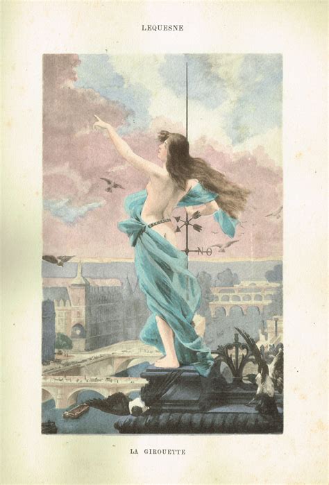 Vintage French Art Nouveau Nude Print Le Nu Au Salon By Armand Silvestre Title La Girouette