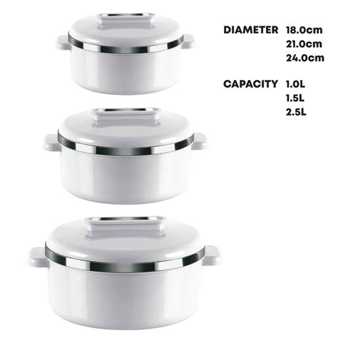 Sq Professional Curve Insulated Hot Pot Set Pc White L