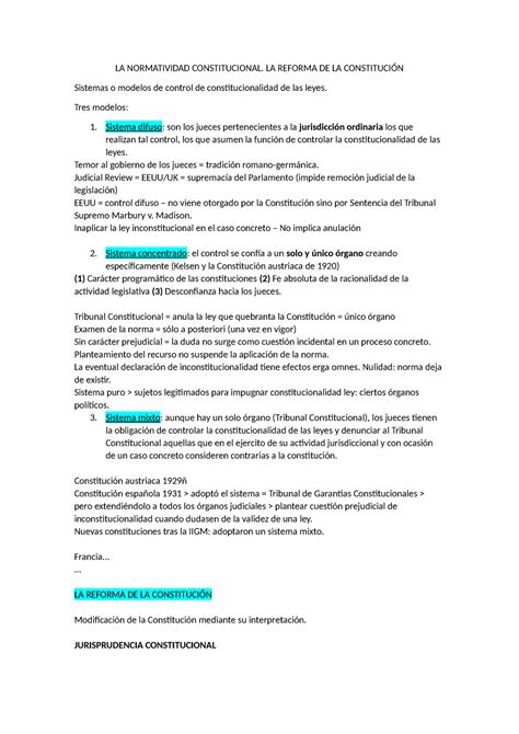 Tema 5 Y 8 Constitucional La Normatividad Constitucional La Reforma