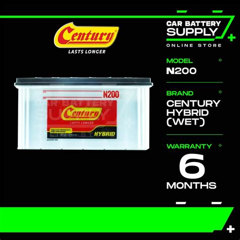 N200 CENTURY HYBRID WET Car Battery Bateri Kereta Lorry Battery