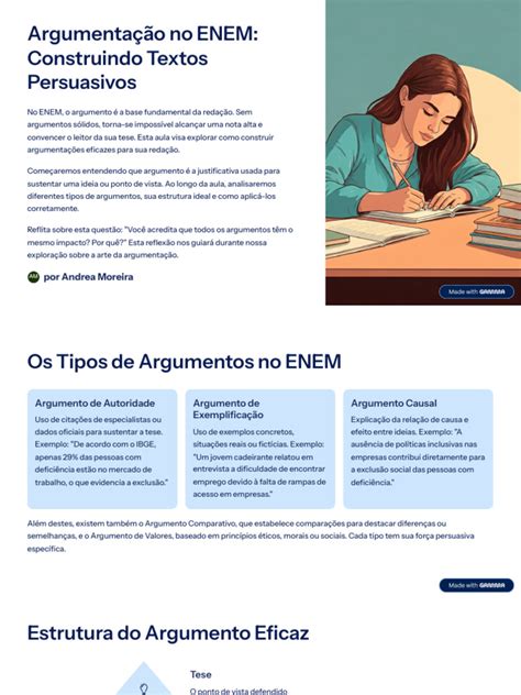 Segundo A Argumentação Construída Nesse Texto O Podcast - Argumentacao No ENEM Construindo Textos Persuasivos | PDF | Argumento ...