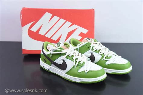 Custom Nike Dunk Low Green White Black - SoleSnk