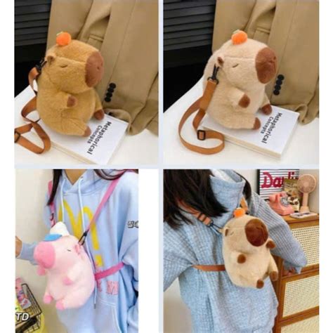 Balo gấu nhồi bông capybara túi đeo chéo capybara hot trend dễ thương Shopee Việt Nam