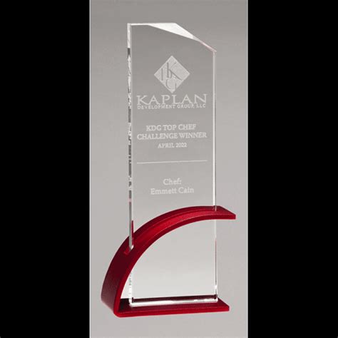 Clear Glass Award With Arched Base G3113 G3129 Glass And Crystal Glass