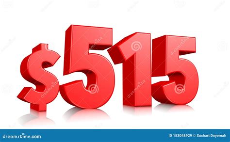 fifteen price symbol red text  render  dollar