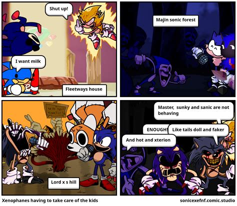 Xenophanes having to take care of the kids - Comic Studio
