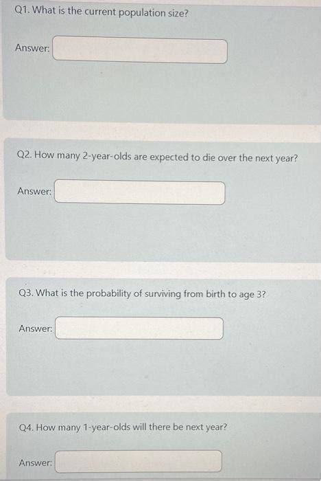 Solved The Following Life Table Data Have Been Collected For Chegg