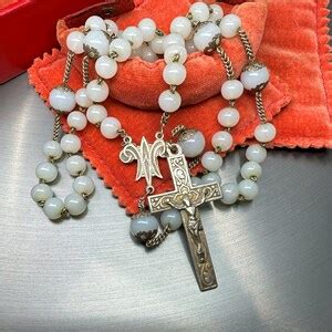 Vintage French Rosary White Glass Faceted Rosary Catholic Etsy