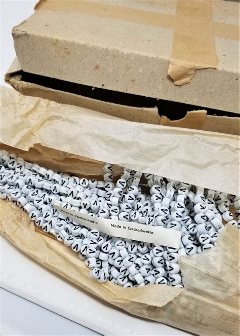 Vintage White Glass alphabet V beads 4800 pcs | Etsy