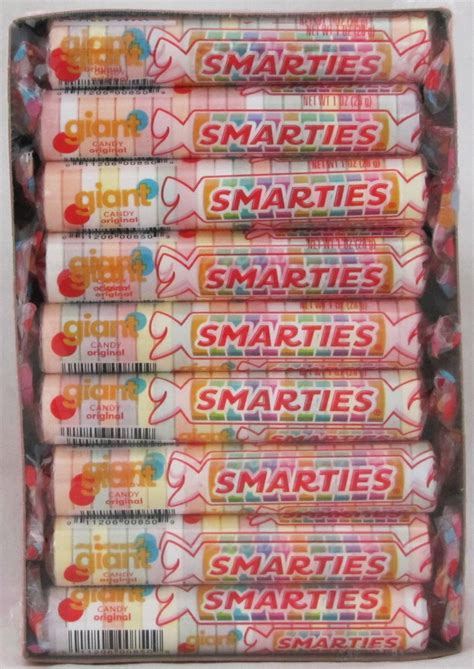 Giant Smarties Original Candy Box Of 36 Rolls Fruit Bulk Candies Gluten