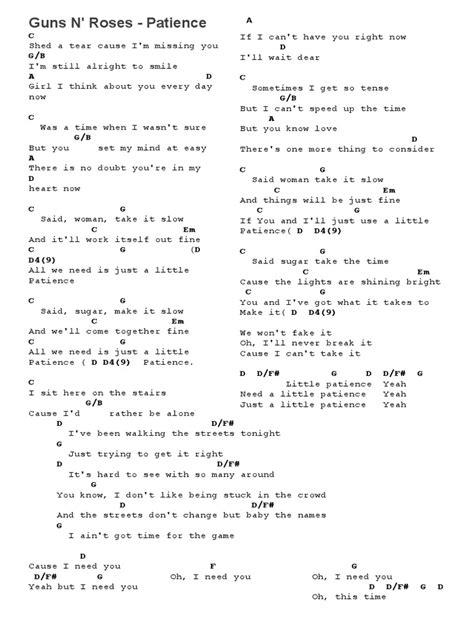 how to play guns and roses patience on guitar