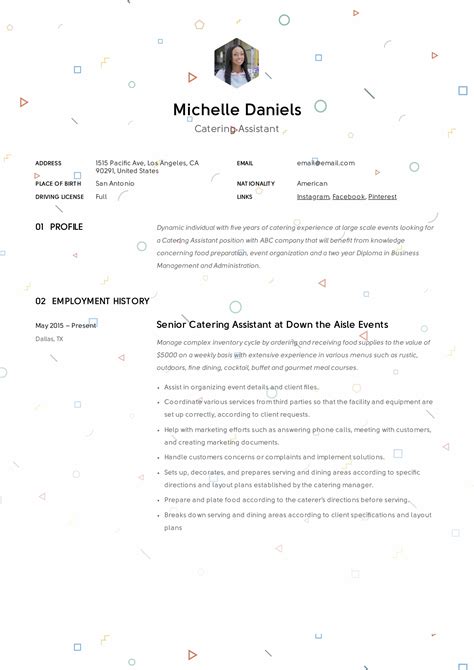 Guide Catering Assistant Resume 12 Samples Pdf And Word 2019