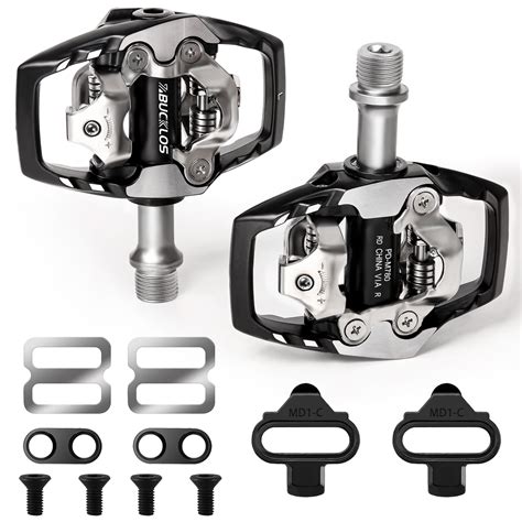 bucklos spd clip pedals mtb mountain bike clipless dual sided pedals