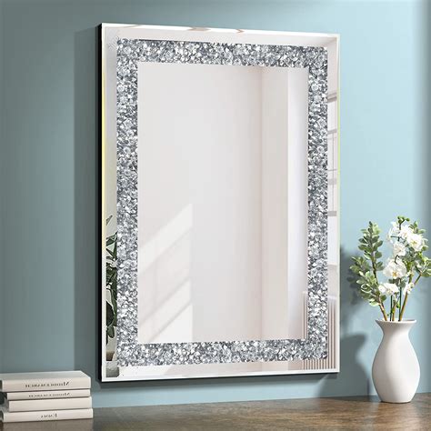 Rectangle Crystal Crush Wall Mirror - Accent Mirror