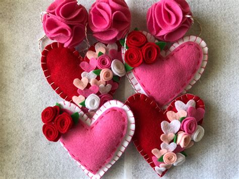 Felt Heart Garland Valentines Day READY TO SHIP Mantle Decor Home