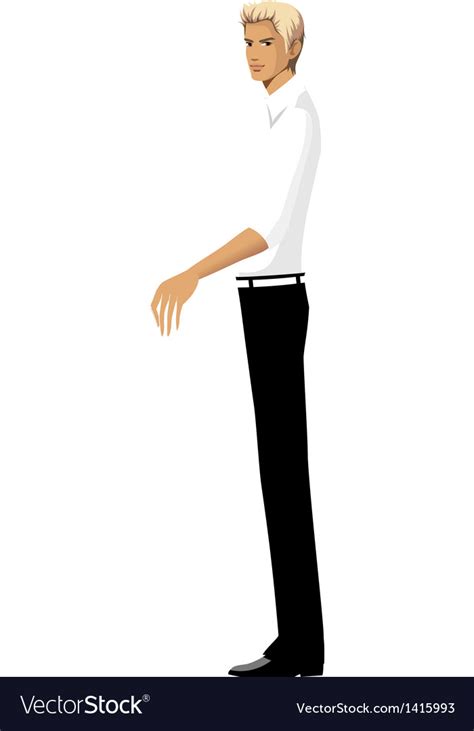 Side view of man standing Royalty Free Vector Image