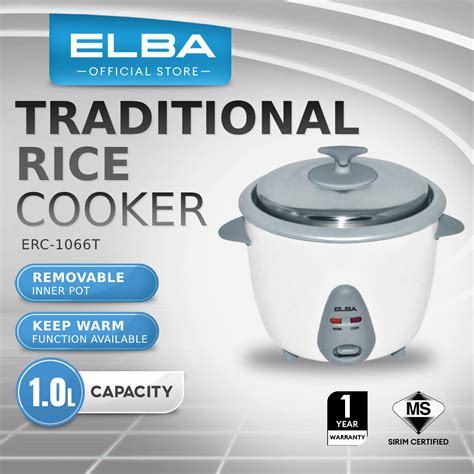 ELBA 1L 1 8L 2 8L Traditional Rice Cooker ERC 1066T ERC 1866T