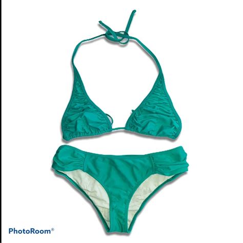 Mya Swimwear Green Piece String Bikini Swimsuit Gem