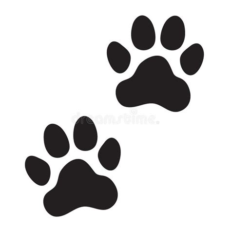 Paw Print Animal Dog or Cat Clawed, Silhouette Footprints of an Animal ...