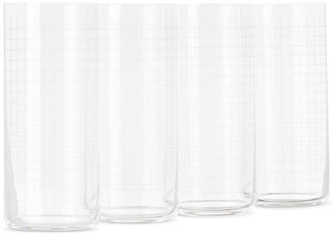 Nude Glass Finesse Grid Highball Glass Set Nude Glass