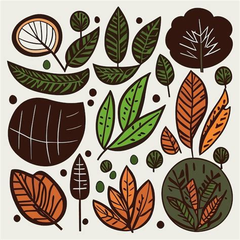 Premium Vector Rainforest Leaf Vector Art Flat Design Vector Pack