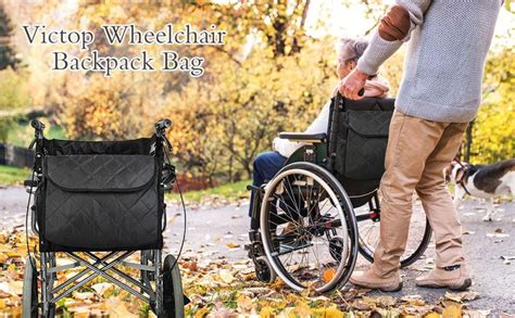 Victop Wheelchair Bag With Pockets Large Capacity Wheelchair Backpack Bag Waterproof Storage